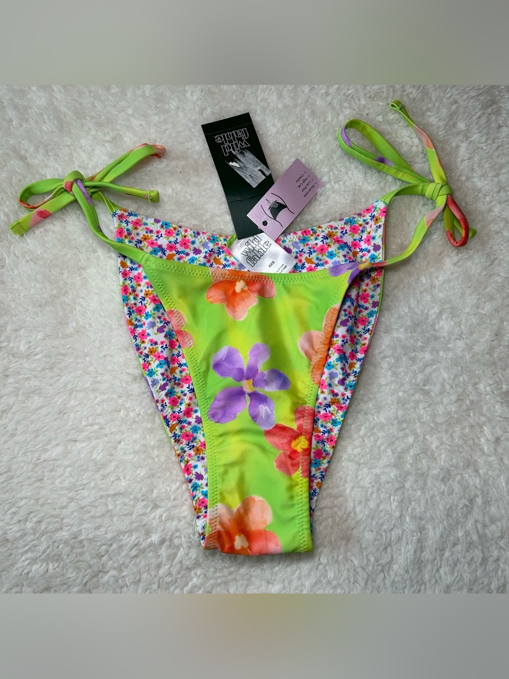 Wild Fable Women's Reversible Low Rise Cheeky Bikini Bottoms XXS NEW